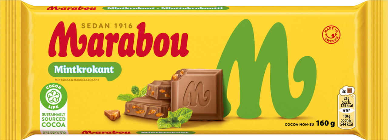 Marabou Mintkrokant 160g