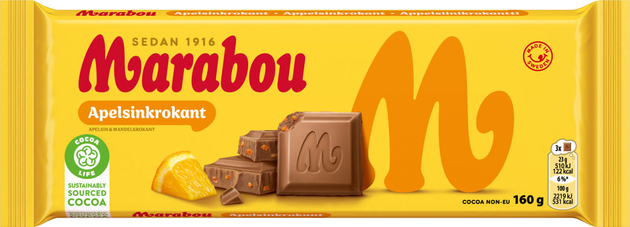 Marabou Apelsinkrokant 160g