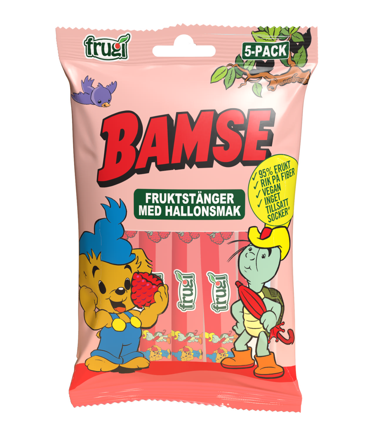 BAMSE Fruktstång Hallon 75g