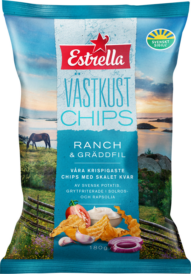 Estrella Västkustchips Ranch & Gräddfil 180g