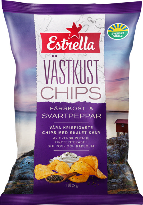 Estrella Västkustchips Färskost & Svartpeppar 180g 