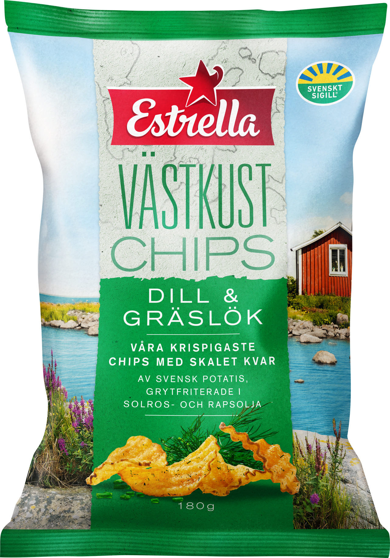 Estrella Västkustchips Dill & Gräslök 180g 