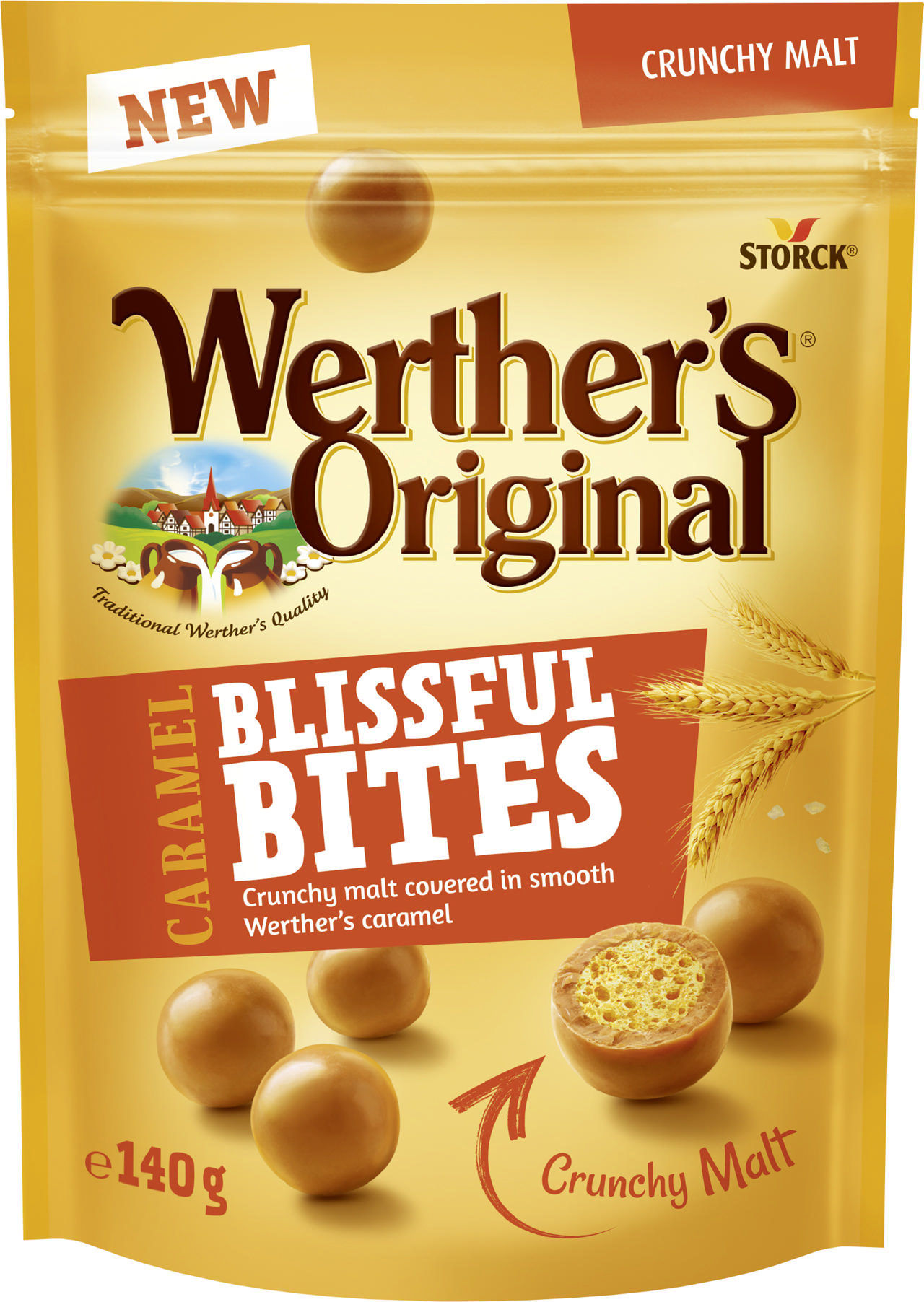 Werthers Original Caramel Blissful Bites Crunchy Malt 140g