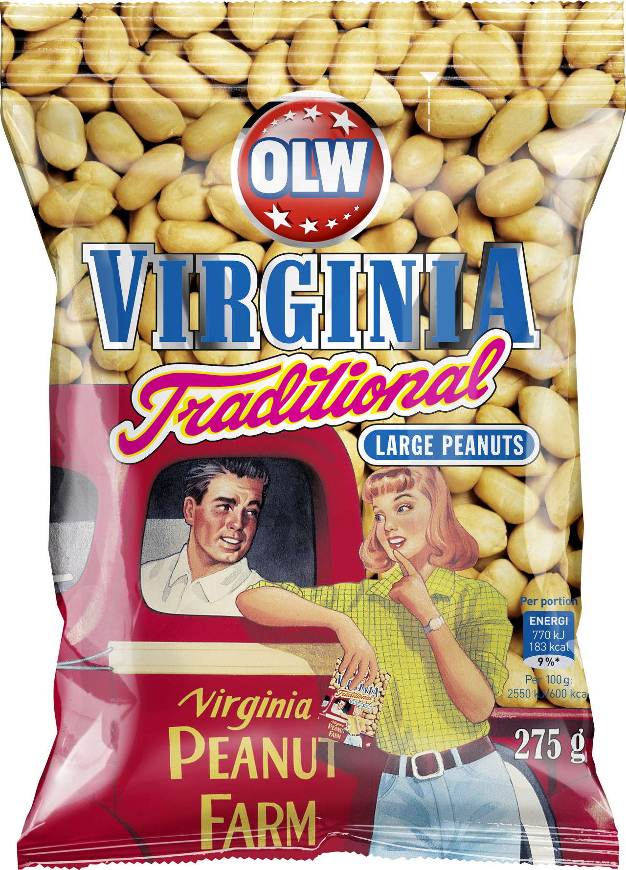 OLW Virgina Traditional Stora Jordnötter 275g