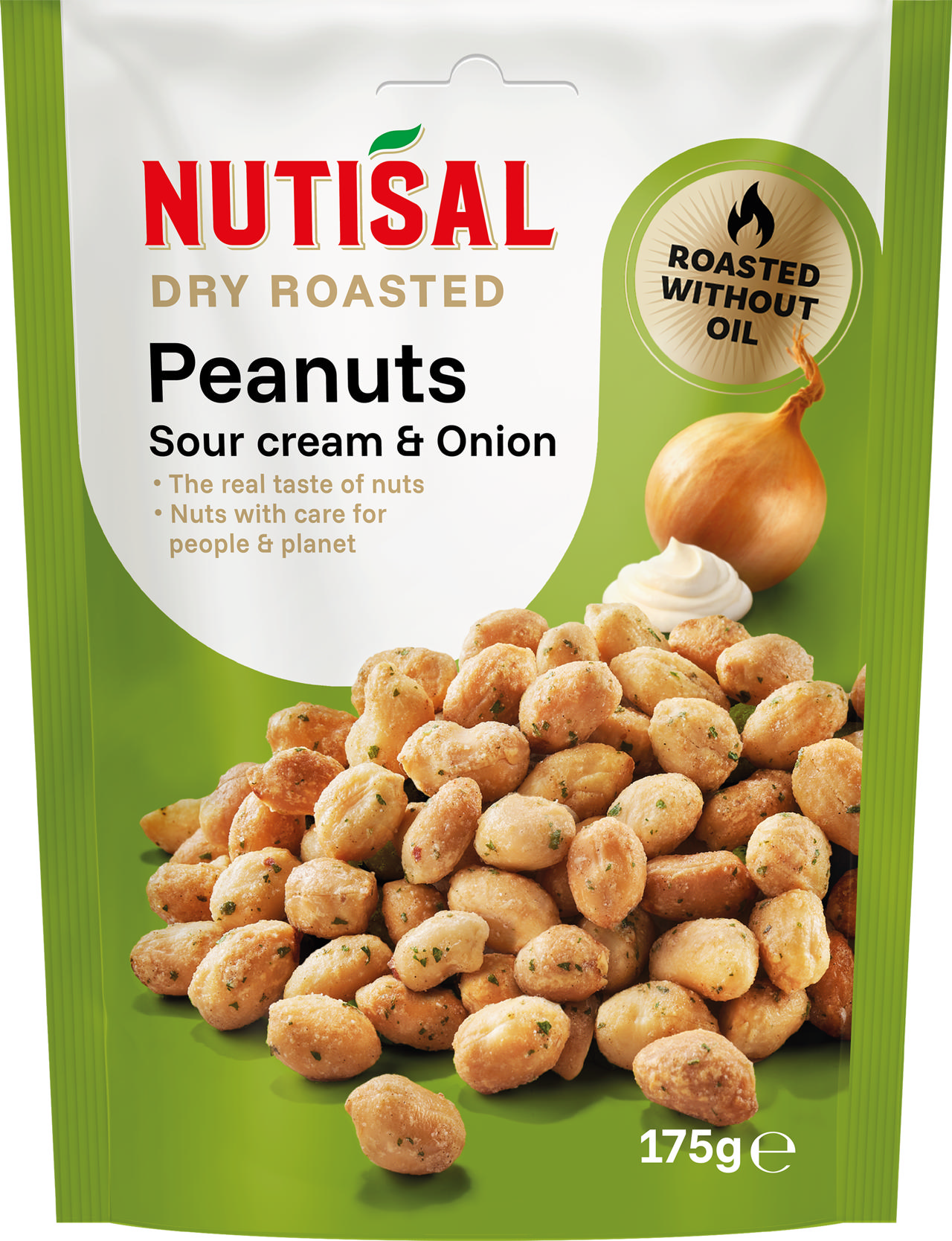 Nutisal Dry Roasted Peanuts Sour Cream & Onion 175g