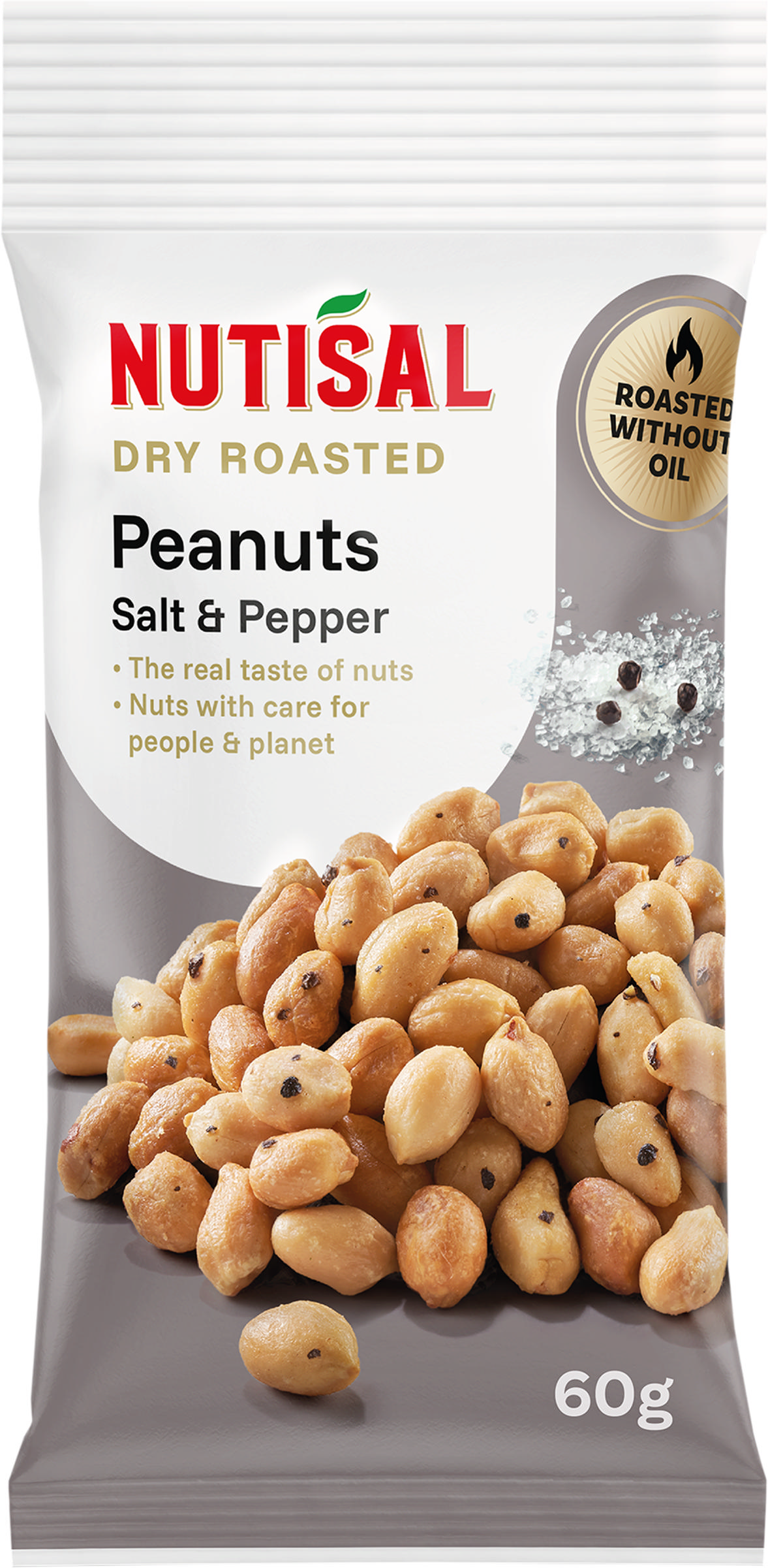 Nutisal Dry Roasted Peanuts Salt & Pepper 60g
