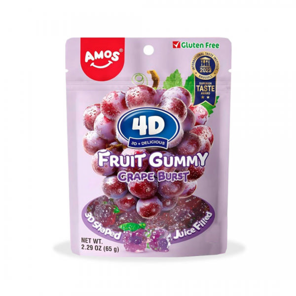Amos 4D Fruit Gummy Grape Burst 65g