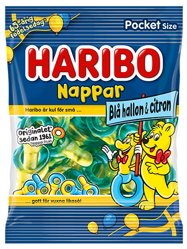 Nappar Blå Hallon & Citron 80g