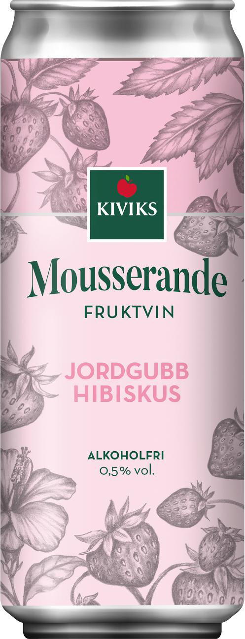 Kiviks Mousserande Fruktvin Jordgubb Hibiskus 0,5% 33cl