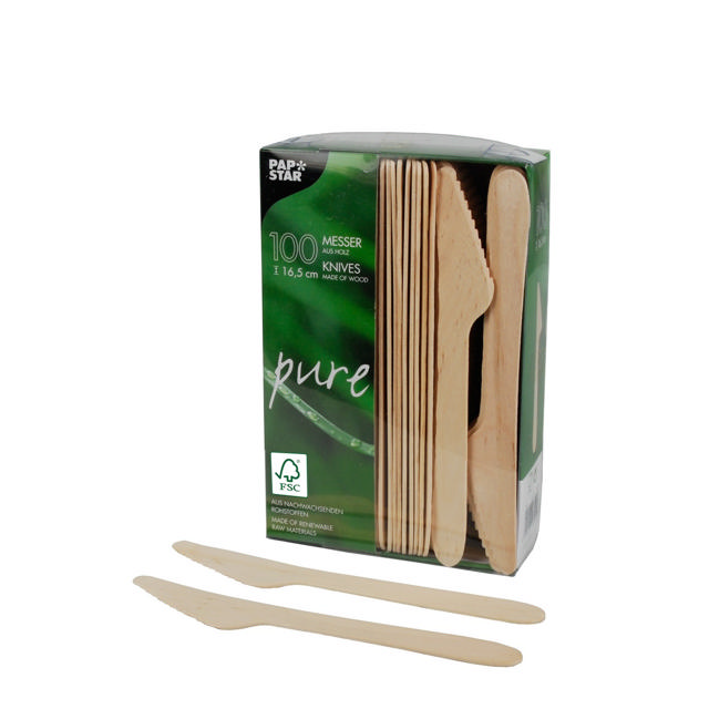 PAPSTAR KNIV TRÄ 100P