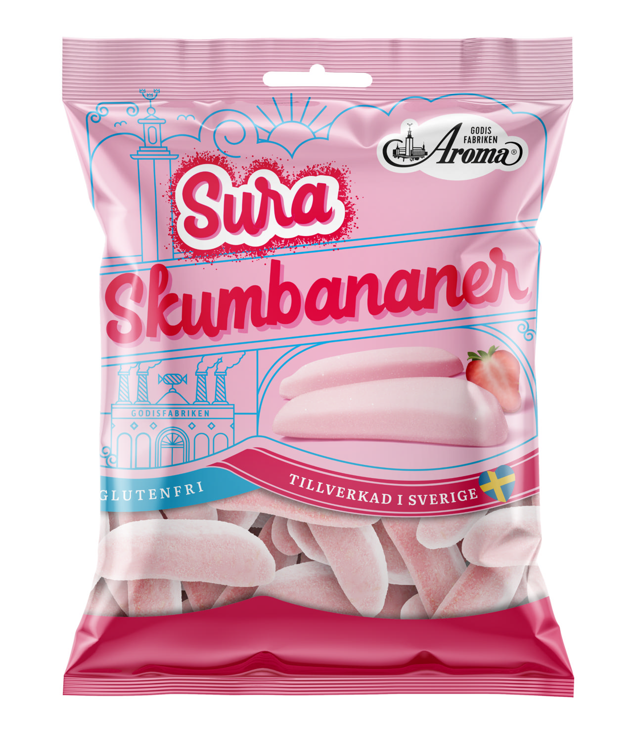Sura Skumbananer Jordgubb 95g