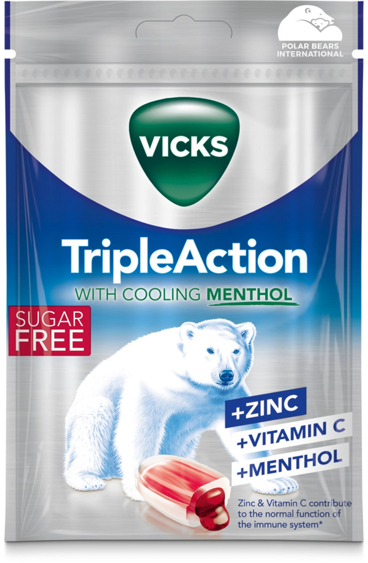 Vicks Triple Action Sockerfri 72g